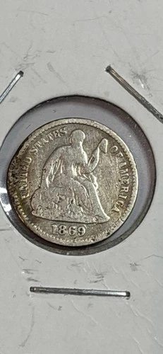 1869 Seated Liberty Half Dime Silver