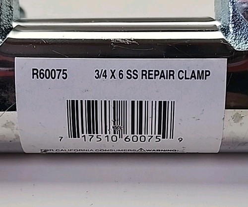 Abrazadera de reparación SS 3/4 x 6 Jones Stephens R60075 ¡Nueva/Envío gratuito! - Imagen 2 de 5