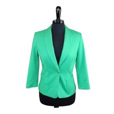 Jules Leopold Green Blazer Jacket Single Button Classic Spring 2