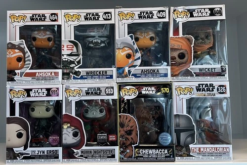 Funko Pop Disney's Star Wars Lot Of 8 Pop Figures Chewbacca Wicket NEW - 141