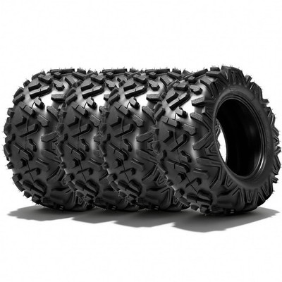 ATV Tires 25x8-12 25x10-12 6PR All-Terrain Tubeless for Sand Mud Pack of 4