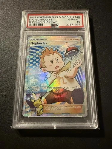 PSA 10 - 2017 Pokemon Sun & Moon Burning Shadows Sophocles #146/147 (LP)