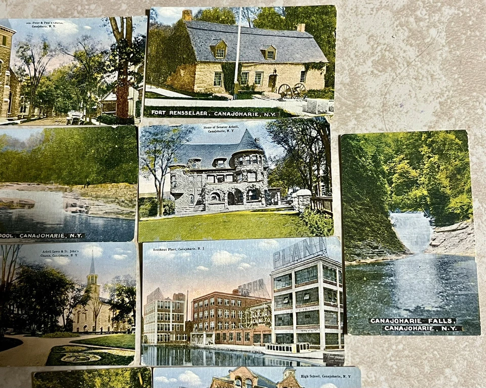 9 Miniature Vintage Postcards Canajoharie NY Unused Buildings & Scenery - Image 4 of 4