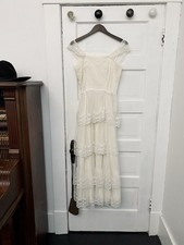 Vintage Cream Dress Romantic Wedding Lace Small