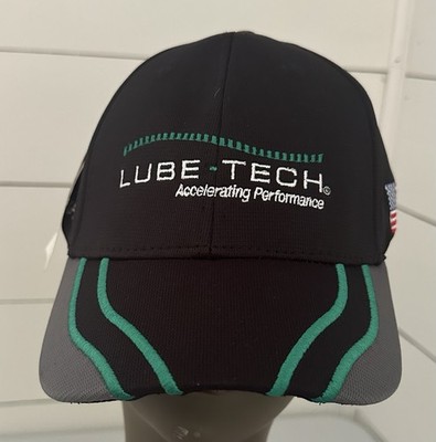 Lube Tech Accelerating Performance Hat Cap Black Gray Embroidered NWT