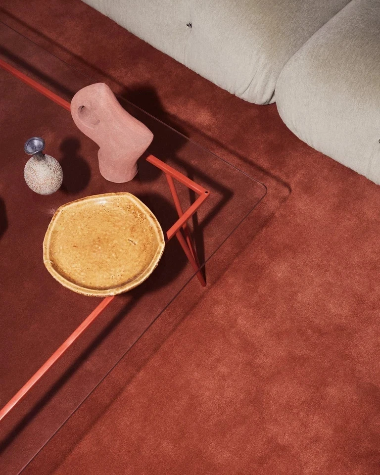 Tapete de lã tufado à mão 9x12 pés -Nós nórdicos grande tapete de área laranja queimado 8x10 6x9 - Imagem 2 de 4