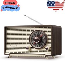 AM FM Radio Classic Retro Wood Table Radio Bluetooth Speakers Radios Plug-in