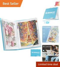 A3 Storage Book for Diamond Art Portfolio Folder with 30 Pockets Clear