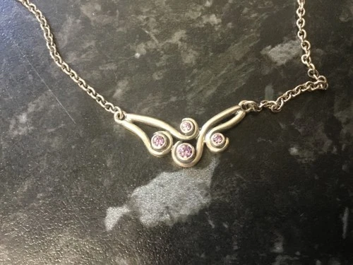 Pandora Ocean Wave Amethyst Necklace RARE RETIRED - product listing photo