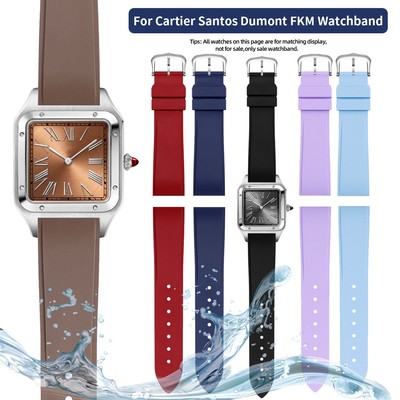 For Cartier Santos Dumont W2SA0011 WSSA0022 FKM Watchband for