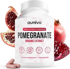 Auniva Pomegranate Extract Capsules, Natural Pomegranate Supplement