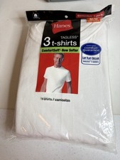 Hanes Mens White Tagless T-Shirts Crewneck / 3Pk / Medium 38-40