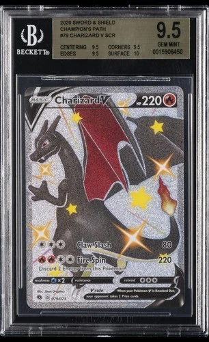 2020 POKEMON SWORD & SHIELD CHAMP'S PATH 79 CHARIZARD V SCR BGS 9.5 TCG