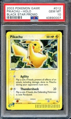 PSA 10 Pikachu 012 Holo Black Star Promo 2003 Pokemon Karte GEM MINT