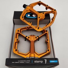 Crank Brothers Stamp 7 Large Orange Alloy Flat MTB Bike Pedals OPEN PACKAGE