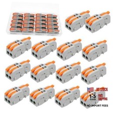 20PCS Mini Electrical Wire Connectors Lever Wire Connector 20PCS 1 in 2 Out