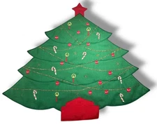 Hallie St. Mary Christmas Tree Placemats Vintage 80s Set Of 6