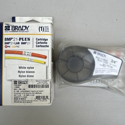 Brady M21-750-499 Nylon Labels w/Ribbon for M21 Printers 3/4'' x 16' NEW OPEN BOX