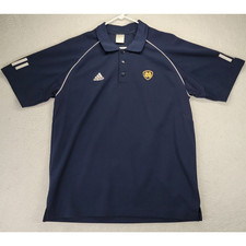 Notre Dame Fighting Irish Adidas Short Sleeve Polo Shirt Mens M Blue Vintagev