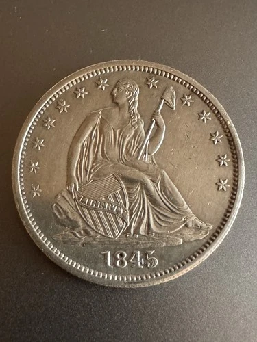 1845 O Seated Liberty Half Dollar 50c PCGS Possible AU Details Cleaned