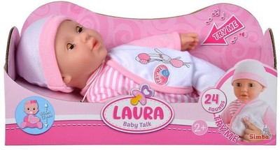 Simba 105140020 - Laura Baby Talk, Weichkörperpuppe mit 24 Babylaute, 30 cm