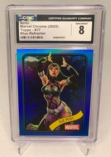 2025 Topps Chrome Marvel Sersi Blue Refractor /299 CGC 8 #77