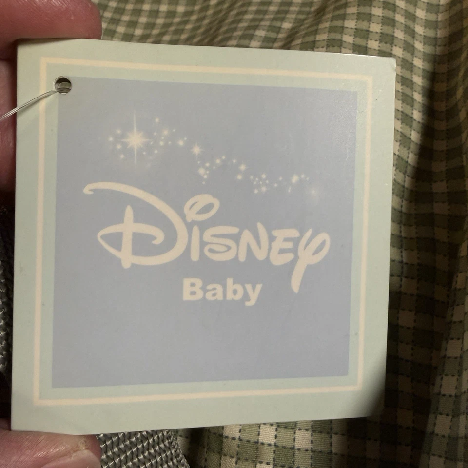 Bolsa de Fraldas Disney Baby Winnie the Pooh Verde Gingham Nova Com Etiqueta Leitão Vintage Eeyore - Imagem 4 de 4