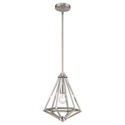 Home Decorators Collection Pendant Lights 1-Light Triangular Brushed Nickel