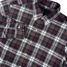 Polo Ralph Lauren Button Down Shirt Men's Medium Red Plaid Preppy Casual
