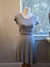 fit and flare retro vintage heart print heather gray skater dress fit and flare