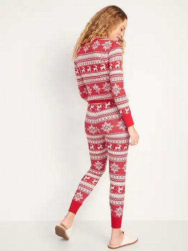 NWT Old Navy Fair Isle Reindeer Thermal Knit Pajama Pants Sleep Leggings Women - Picture 4 of 6