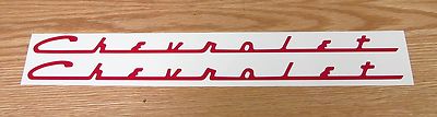 1955 56 1957 58 1959 CHEVY VALVE COVER CHEVROLET MYLAR DECALS RED ** USA MADE **