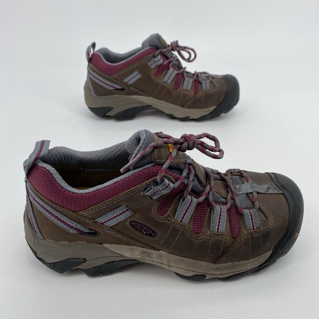 Scarpe da ginnastica Keen donna 7 5M marrone F2413 11 pelle stringate punta in acciaio