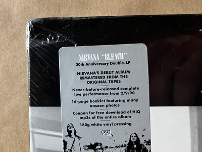 NIRVANA Bleach 2LP US Deluxe WHITE VINYL 180g 20TH Ann SEALED NEW