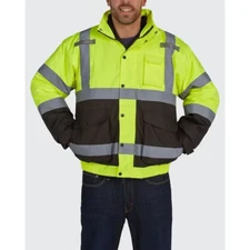 Work n Sport Hi Vis Insulated Safety Bomber Jacket Reflective ROAD WORK 4XLT