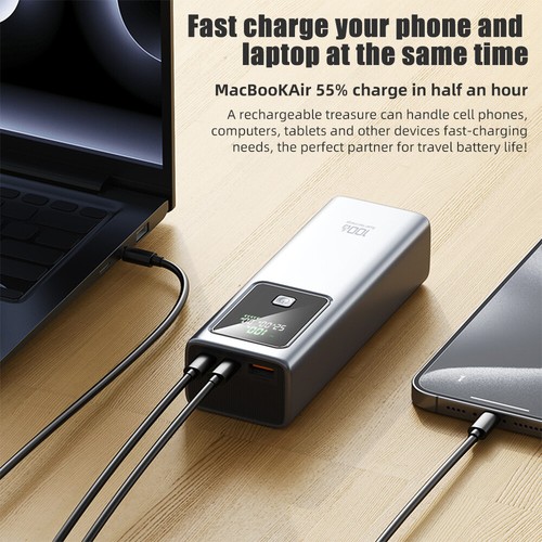 100W PD Power Bank Portable Laptop Charger 20000mAh USB C Port External Battery - Picture 8 of 13