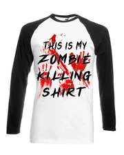 THIS IS MY ZOMBIE KILLING SHIRT TSHIRT DEAD APOCALYPSE HALLOWEEN WALKING L318