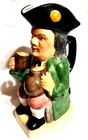 Antique English Toby Hand Painted Ceramic Stoneware 3D Face Mug Jug Pitcher 9"