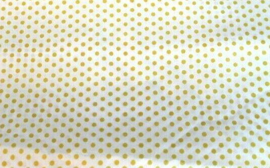 1 Yd Yellow & White Polka Dot Polyester Satin Shiny Fabric Sewing Fashion Craft 