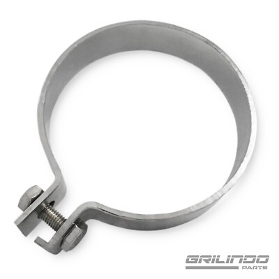 2 Rohrschellen Edelstahl DIN 114mm (114,5) Massiv Breitbandklemmen Auspuff 71555
