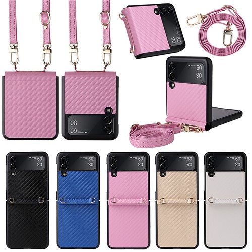 Leather Phone Case Back Cover Protective Shell for Samsung Galaxy Z Flip 3 Phone