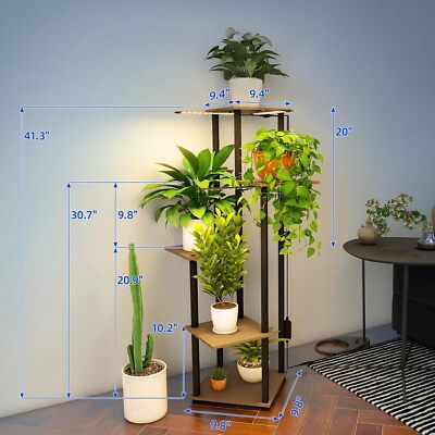 Barrina Plant Stand with Grow Lights Dimmable 5 Tiered Plant Shelf with  Timer | eBay