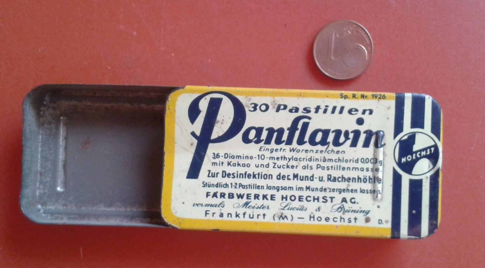 Vintage Tin Tablets Empty Panflavin Farbwerke Hoechst Frankfurt alte Blechdose eBay
