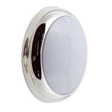 Image of LED Ceiling Light Chrome Bulkhead CCT Switchable 18W Round Emergency IP65