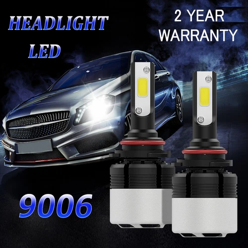 2PCS 9006 HB4 72W 9000LM Waterproof COB LED Headlight Kit Bulbs 6500K White Beam