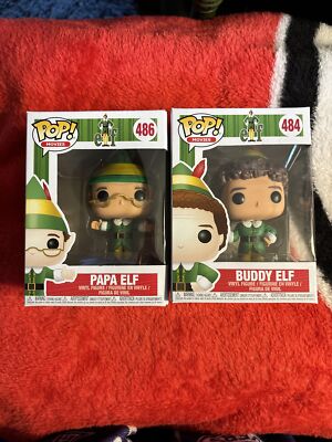 Funko Pop Movies Elf Lot  Buddy #484 And Papa Elf #486 Set Of 2 Brand New
