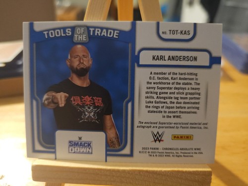 /99 Karl Anderson Auto Patch Panini Wwe Chronicles 2023 Carte Catch - Picture 3 of 3