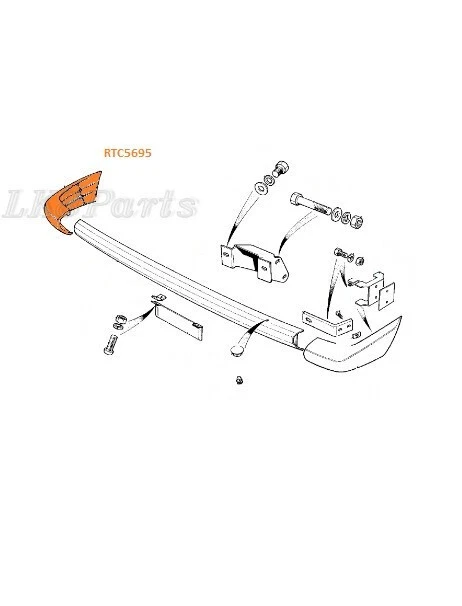 Land Rover Range Classic tapa delantera acabado parachoques lado pasajero derecho RTC5695 Foto 4 de 4