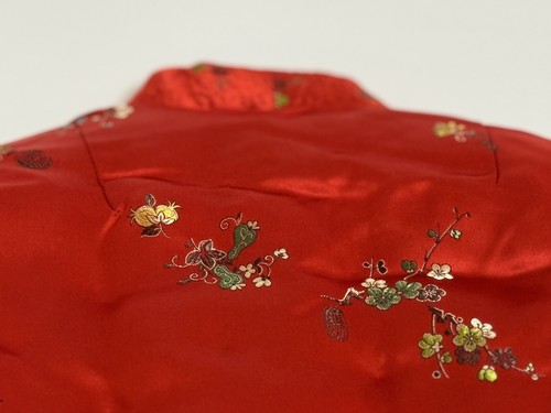 Vintage Gold Floral Silk Embroidered Cheongsam Floral Jacket Kids 4-6 yrs old - Picture 11 of 13