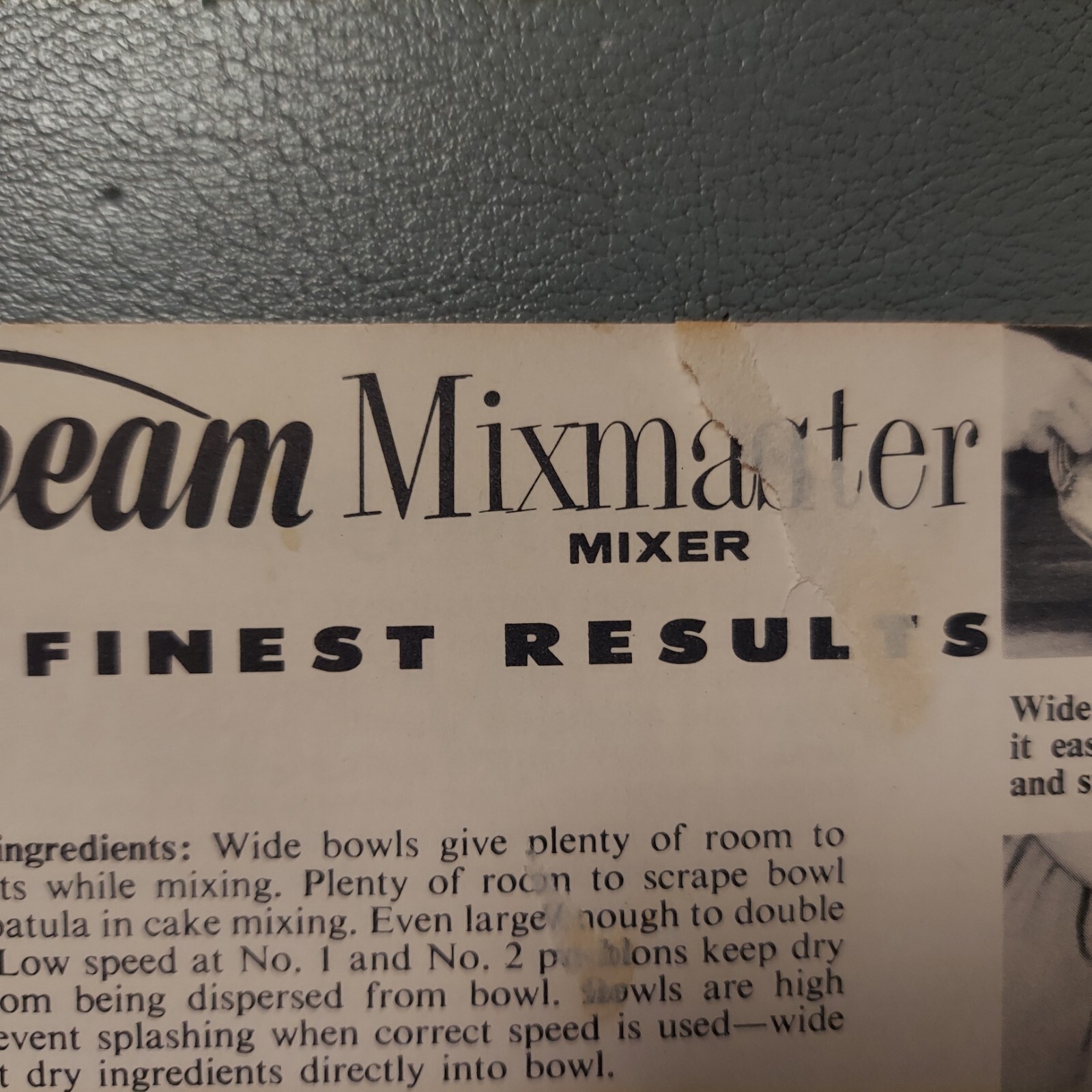 Deluxe Sunbeam Mixmaster Mixer Instruction and Recipe Book - 1957